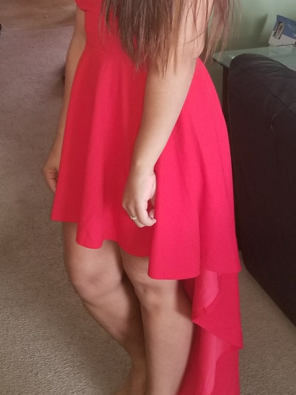 Windsor Red High-Low Prom Dress - Picture 7 of 7